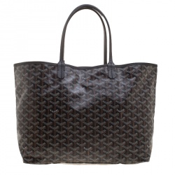 Pre Owned Goyard Brown/Black Blue Coated Canvas  and Leather Saint Louis Tote