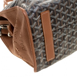 Pre Owned Goyard Brown/Cognac Coated Canvas Hardy Tote PM