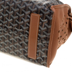 Pre Owned Goyard Brown/Cognac Coated Canvas Hardy Tote PM