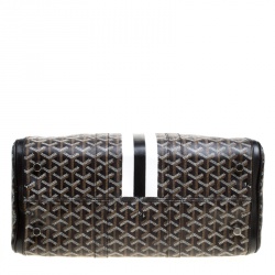 Goyard Black Chevron Coated Canvas Croisiere 40 Satchel