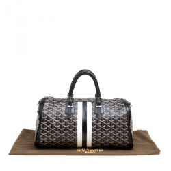 Goyard Black Chevron Coated Canvas Croisiere 40 Satchel