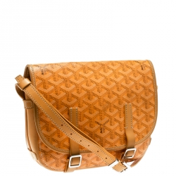 Goyard Yellow Coated Canvas and Leather Crossbody Bag