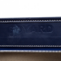 Pre Owned Goyard Blue Goyardine Coated Canvas and Leather Marquises Tote
