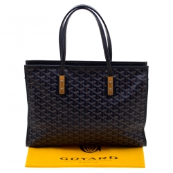 Pre Owned Goyard Blue Goyardine Coated Canvas and Leather Marquises Tote