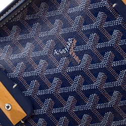 Pre Owned Goyard Blue Goyardine Coated Canvas and Leather Marquises Tote