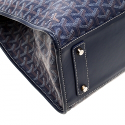 Pre Owned Goyard Blue Goyardine Coated Canvas and Leather Marquises Tote