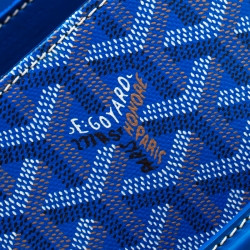 Goyard Blue Coated Canvas and Leather Saigon Top Handle Bag