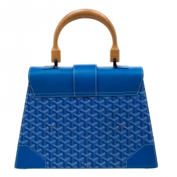 Goyard Blue Coated Canvas and Leather Saigon Top Handle Bag