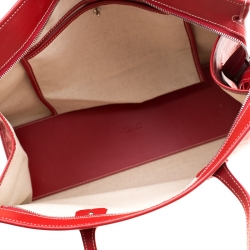 Pre Owned Goyard Red Goyardine Coated Canvas and Leather Marquises Tote