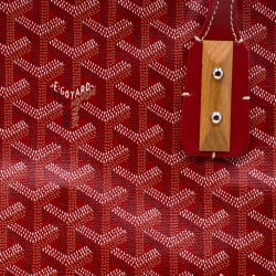 Pre Owned Goyard Red Goyardine Coated Canvas and Leather Marquises Tote