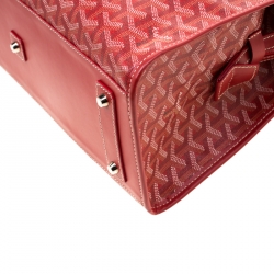 Pre Owned Goyard Red Goyardine Coated Canvas and Leather Marquises Tote