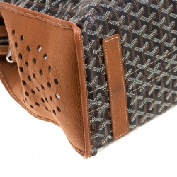 Pre Owned Goyard Tan/Cognac Coated Canvas Hardy Tote PM