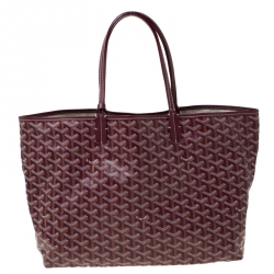 Pre Owned Goyard Burgundy Coated Canvas and Leather Saint Louis Tote