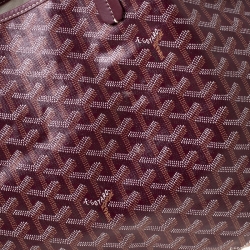 Pre Owned Goyard Burgundy Coated Canvas and Leather Saint Louis Tote