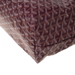 Pre Owned Goyard Burgundy Coated Canvas and Leather Saint Louis Tote