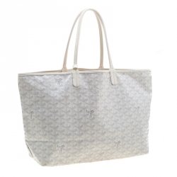 Pre Owned Goyard Saint Louis White Coated Canvas PM Tote
