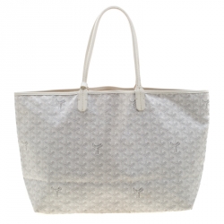 Pre Owned Goyard Saint Louis White Coated Canvas PM Tote