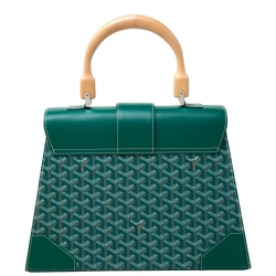 Goyard Green Coated Canvas and Leather MM Saigon Top Handle Bag