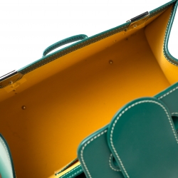 Goyard Green Coated Canvas and Leather MM Saigon Top Handle Bag