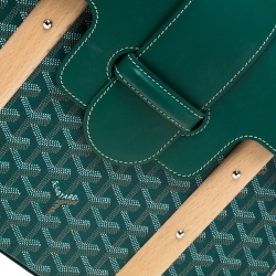 Goyard Green Coated Canvas and Leather MM Saigon Top Handle Bag