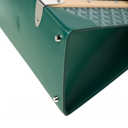 Goyard Green Coated Canvas and Leather MM Saigon Top Handle Bag