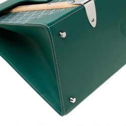 Goyard Green Coated Canvas and Leather MM Saigon Top Handle Bag