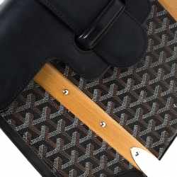 Pre Owned Goyard Black/Brown Coated Canvas and Leather Saigon Top Handle Bag