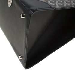 Pre Owned Goyard Black/Brown Coated Canvas and Leather Saigon Top Handle Bag
