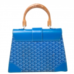 Goyard Blue Coated Canvas and Leather Saigon Top Handle Bag