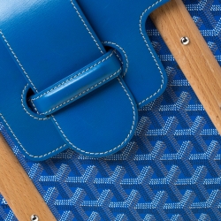 Goyard Blue Coated Canvas and Leather Saigon Top Handle Bag