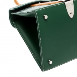 Goyard Green Coated Canvas and Leather MM Saigon Top Handle Bag