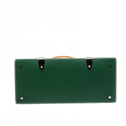 Goyard Green Coated Canvas and Leather MM Saigon Top Handle Bag
