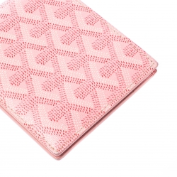 Pre Owned Goyard Pink Coated Canvas Bifold Wallet