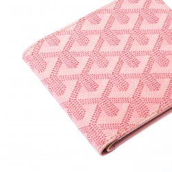 Pre Owned Goyard Pink Coated Canvas Bifold Wallet