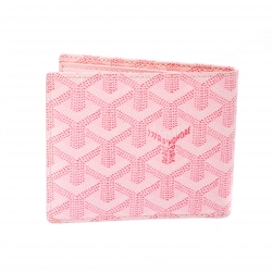 Pre Owned Goyard Pink Coated Canvas Bifold Wallet