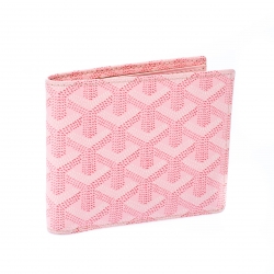 Pre Owned Goyard Pink Coated Canvas Bifold Wallet