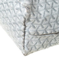 Pre Owned Goyard Saint Louis White Coated Canvas PM Tote