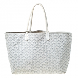 Pre Owned Goyard Saint Louis White Coated Canvas PM Tote
