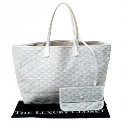 Pre Owned Goyard Saint Louis White Coated Canvas PM Tote