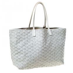 Pre Owned Goyard Saint Louis White Coated Canvas PM Tote