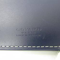 Pre Owned Goyard Navy Goyardine Coated Canvas Leather Long Wallet