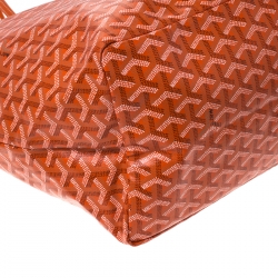 Pre Owned Goyard Orange Goyardine Coated Canvas St. Louis GM Tote