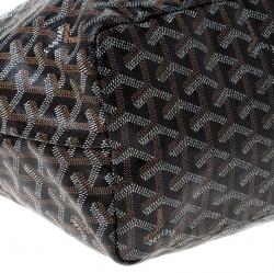 Pre Owned Goyard Black Goyardine Coated Canvas St. Louis PM Tote