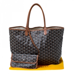 Pre Owned Goyard Black Goyardine Coated Canvas St. Louis PM Tote