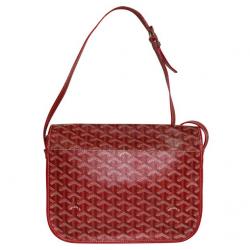Goyard Red Goyardine Coated Canvas Belvedere MM Messenger Bag