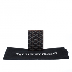 Pre Owned Goyard Black Goyardine Bi Fold Wallet