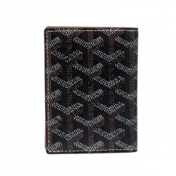 Pre Owned Goyard Black Goyardine Bi Fold Wallet