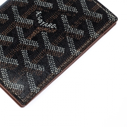 Pre Owned Goyard Black Goyardine Bi Fold Wallet
