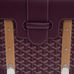 Pre Owned Goyard Burgundy Coated Canvas and Leather Saigon Top Handle Bag