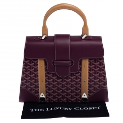Pre Owned Goyard Burgundy Coated Canvas and Leather Saigon Top Handle Bag
